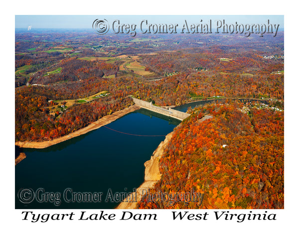 Aerial Photo of Tygart Lake Dam, WV