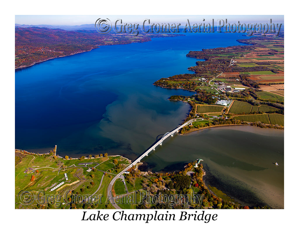 Aerial Photo of Crown Point & Lake Champlain Bridge, New York