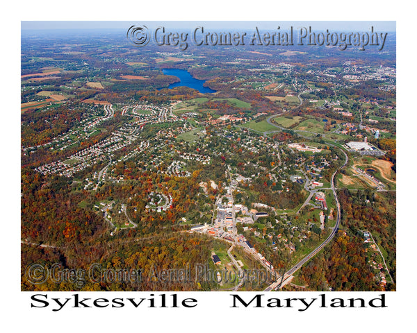 Aerial Photo of Sykesville, Maryland