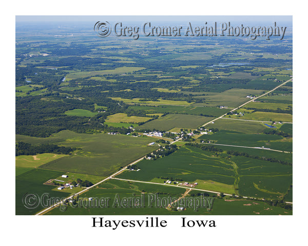 Aerial Photo of Hayesville Iowa -Wide Angle View