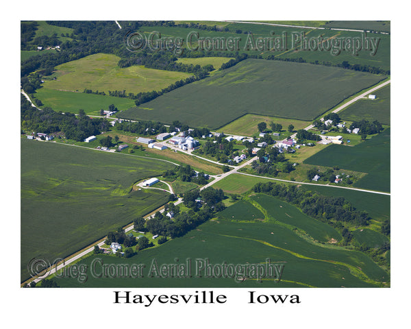 Aerial Photo of Hayesville Iowa -Closeup View