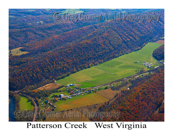 Aerial Photo of Pattersons Creek, West Virginia (cropped version)