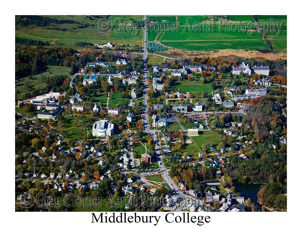 Aerial Photo of Middlebury College, Middlebury, Vermont