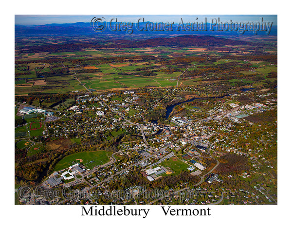 Aerial Photo of Middlebury, Vermont