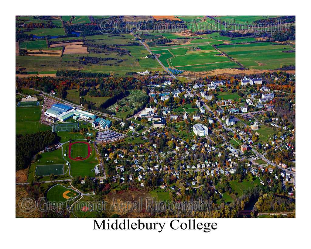 Aerial Photo of Middlebury College, Middlebury, Vermont