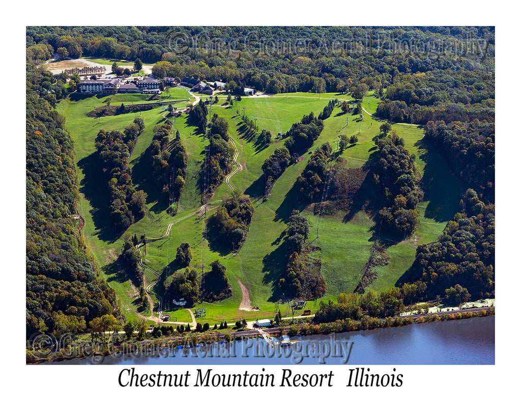 Aerial Photo of Chestnut Mountain Resort, Illinois