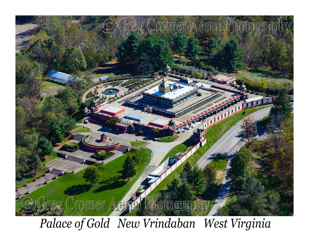 Aerial Photo of Palace of Gold - New Vrindaban, West Virginia